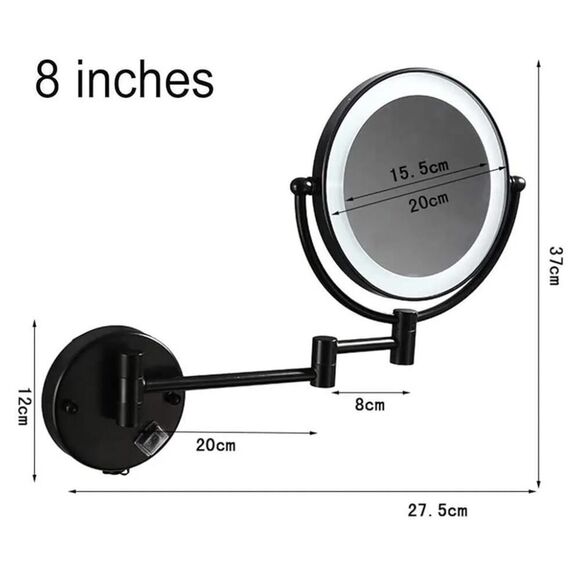 Cleaning and Bright Wall mounting Mirror Touch Screen 5X Amplifier arms Extended - Picture 2 of 11